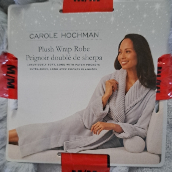 Carole Hochman Plush Robe Women's Medium Grey Sleepwear Lounge Robe New! - Picture 8 of 11
